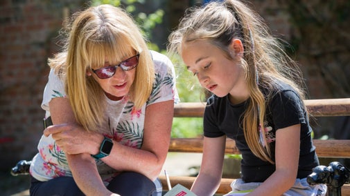 Family doing an activity trail